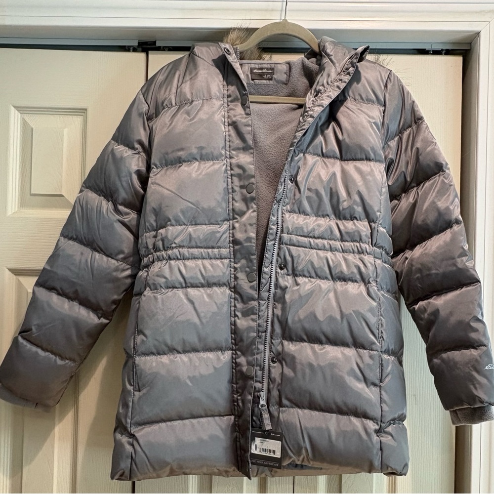Eddie Bauer Kids Silver Puffer Coat